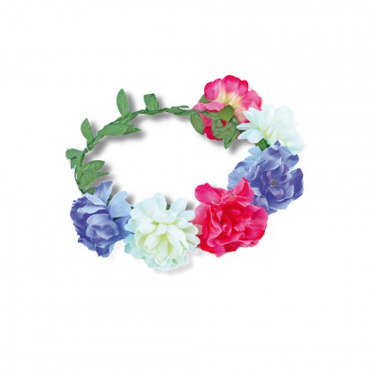 headband wreath with colorful flowers