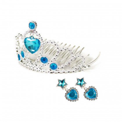 Crown set with blue earrings