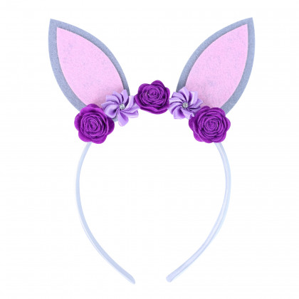 Purple headband with ears for children
