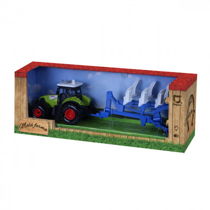 Plastic tractor with plowing siding
