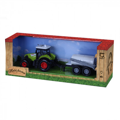 Plastic tractor with spraying siding