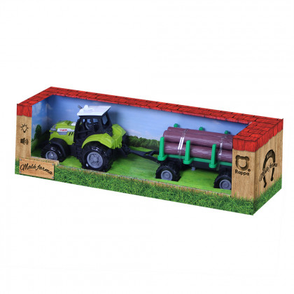 Tractor with sound light wood trailer