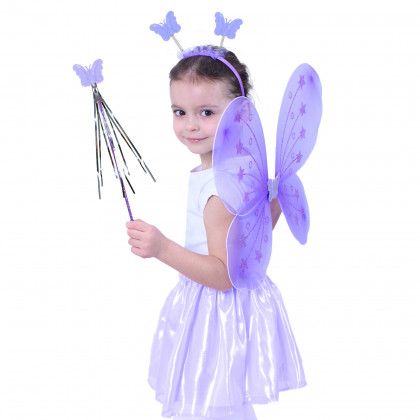 Purple butterfly wings,headband, wand