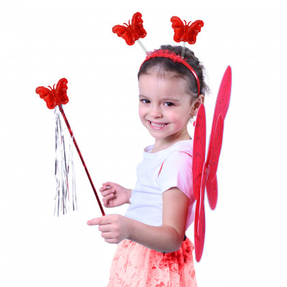 Butterfly wings with headband and wand