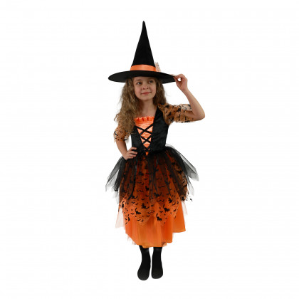 Children costume - orange witch(S)e-pack