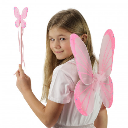 Pink butterfly wings with a wand