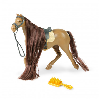 Brown plastic horse with comb