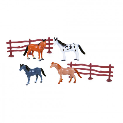 the horses with corral, 4 pieces