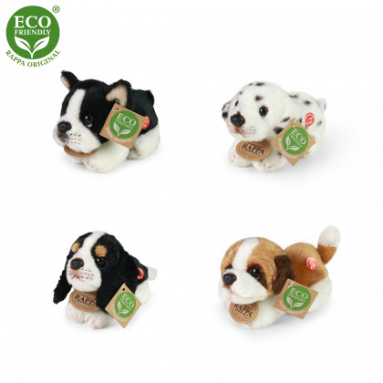 Plush dogs with sound asst. 15 cm ECO-F.