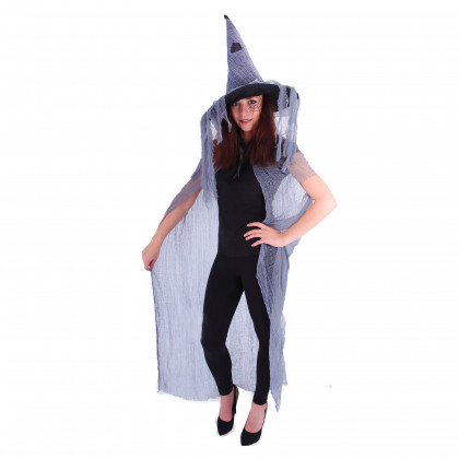 Adult costume - witch overcoat with hat