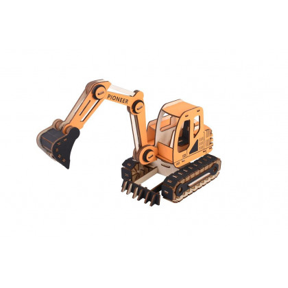 Woodcraft 3D puzzle Excavator orange