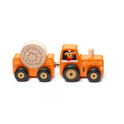 Tractor with tow -puzzle with magnet