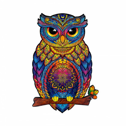 WOODEN COLOR PUZZLES-Charming owl