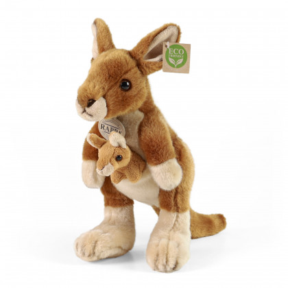 Plush kangaroo w/ cub 27cm ECO-FRIENDLY