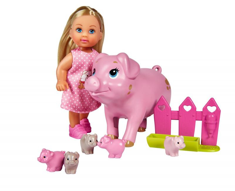 the little Eve doll with pigs