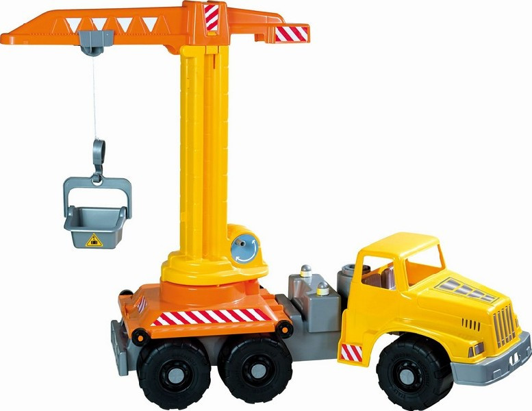 Car with a crane - demaged packing