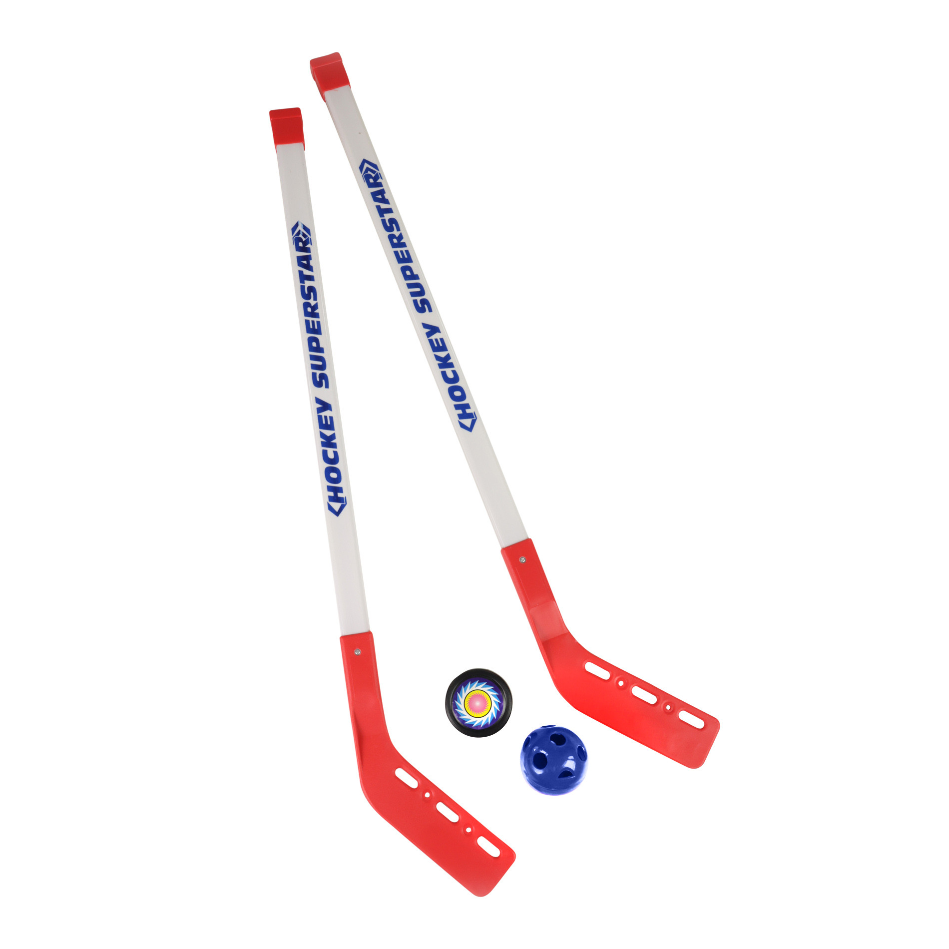 Hockey sticks with ball and puck 80 cm