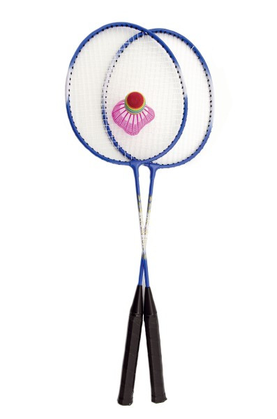 Metal badminton in the net