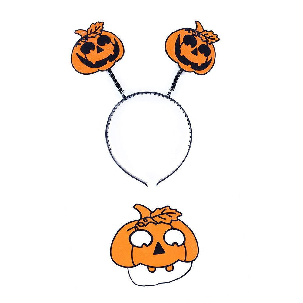 the halloween pumpkin headband with mask