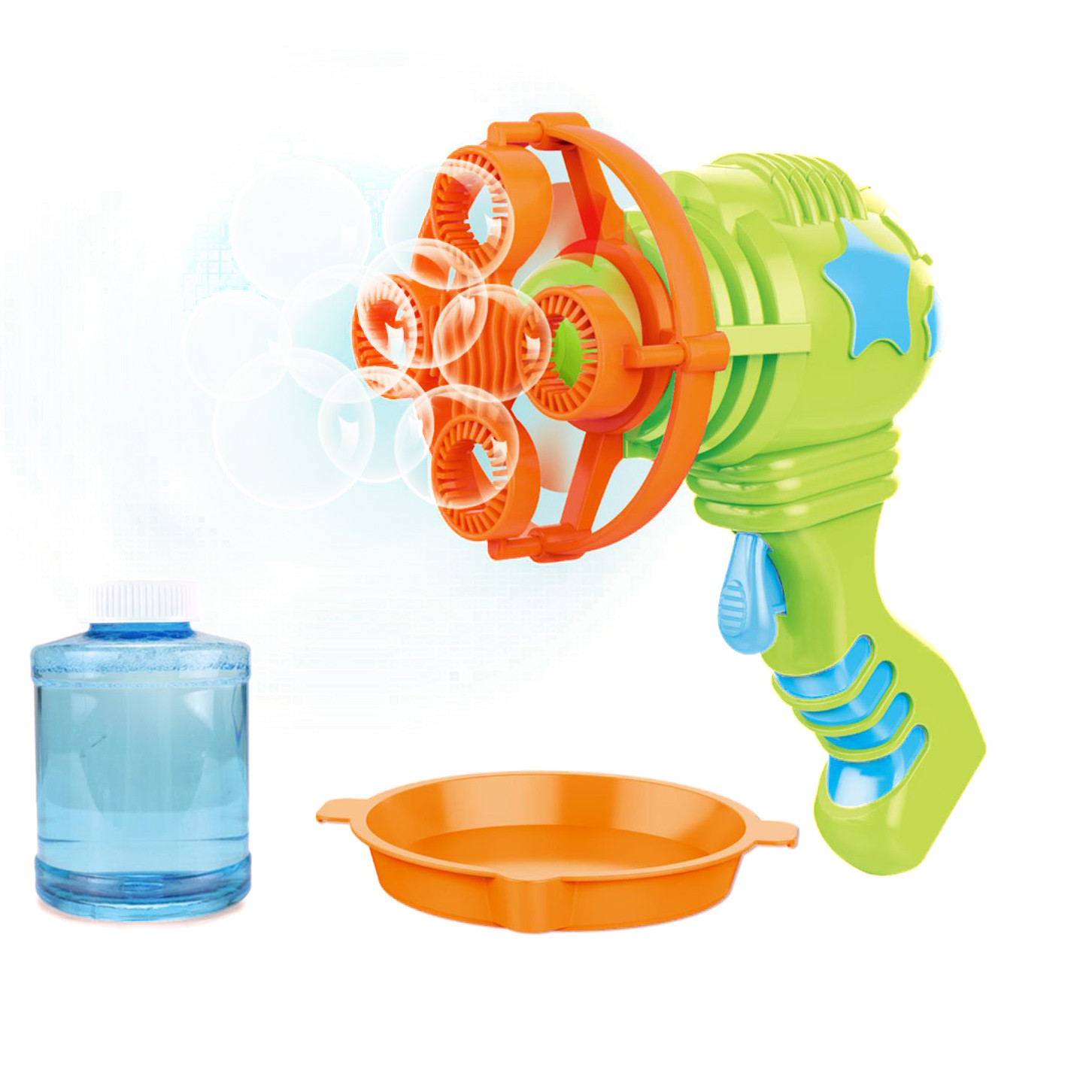 Bubble gun with bubble blower