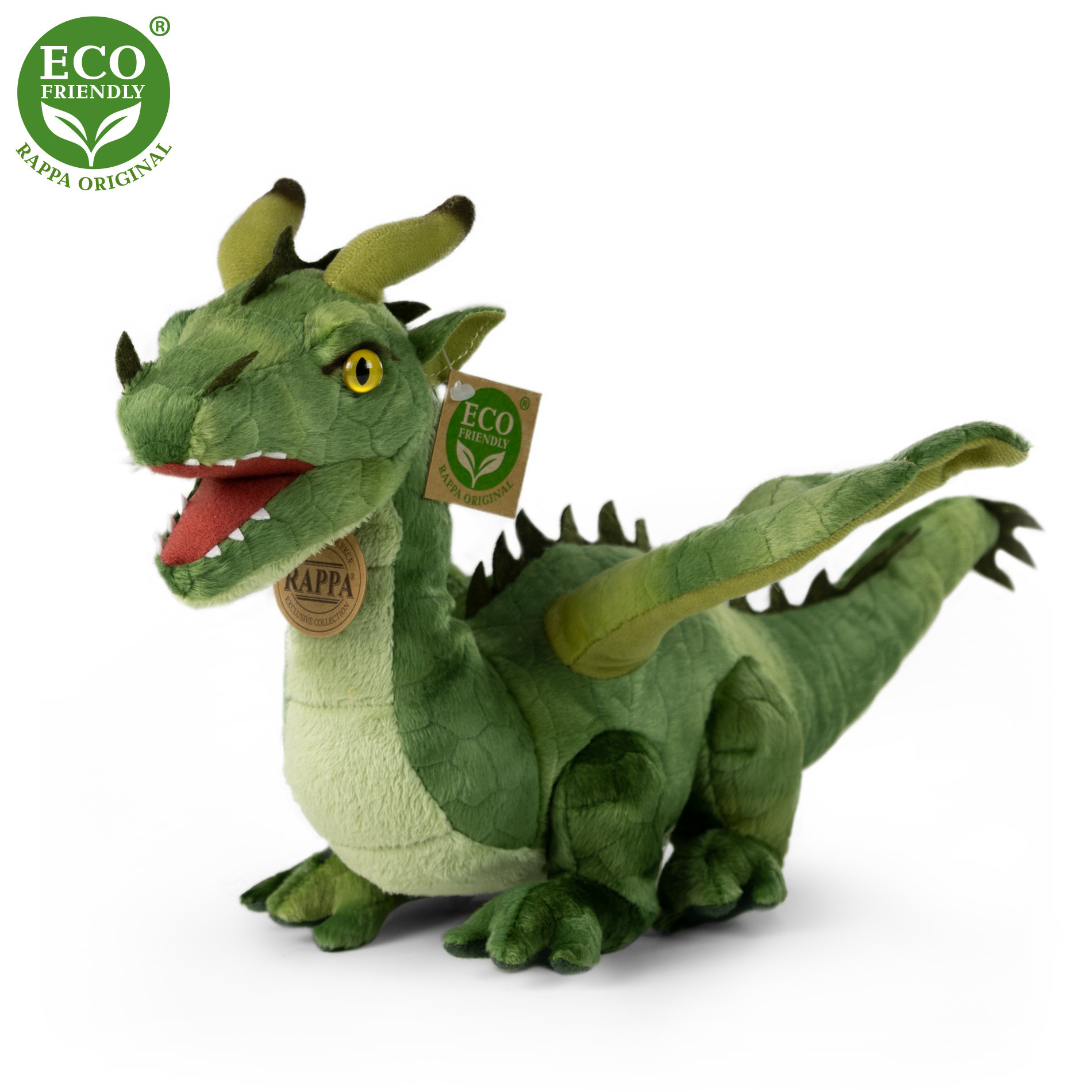 Plush green dragon 40 cm ECO-FRIENDLY