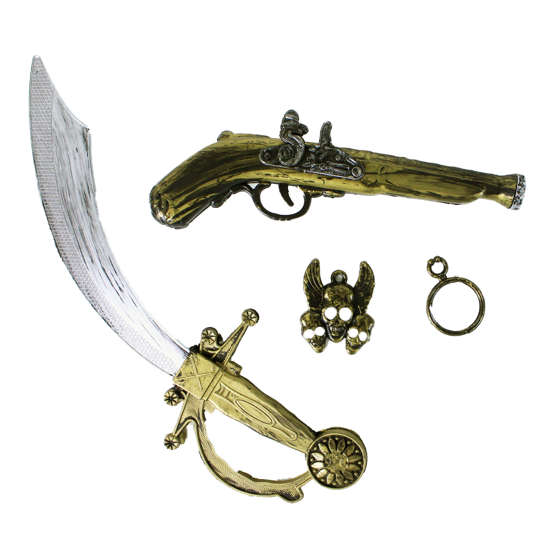 the pirate set of a gun and a sabre