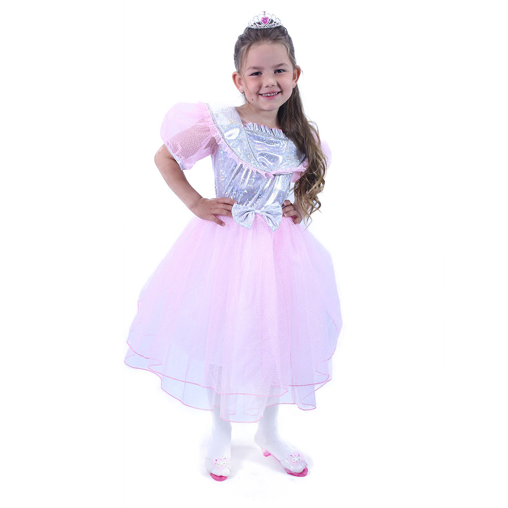 Kid's costume princess pink, ribbon (S)