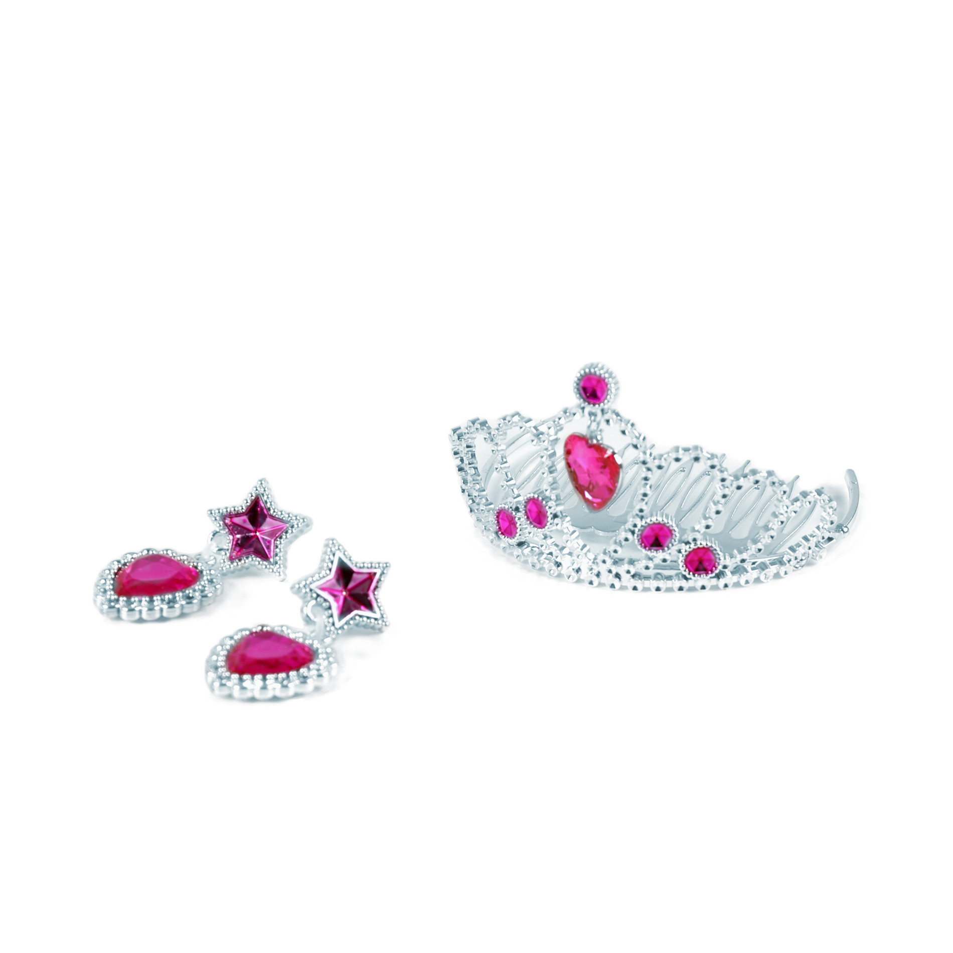 Princess crown with pink earrings