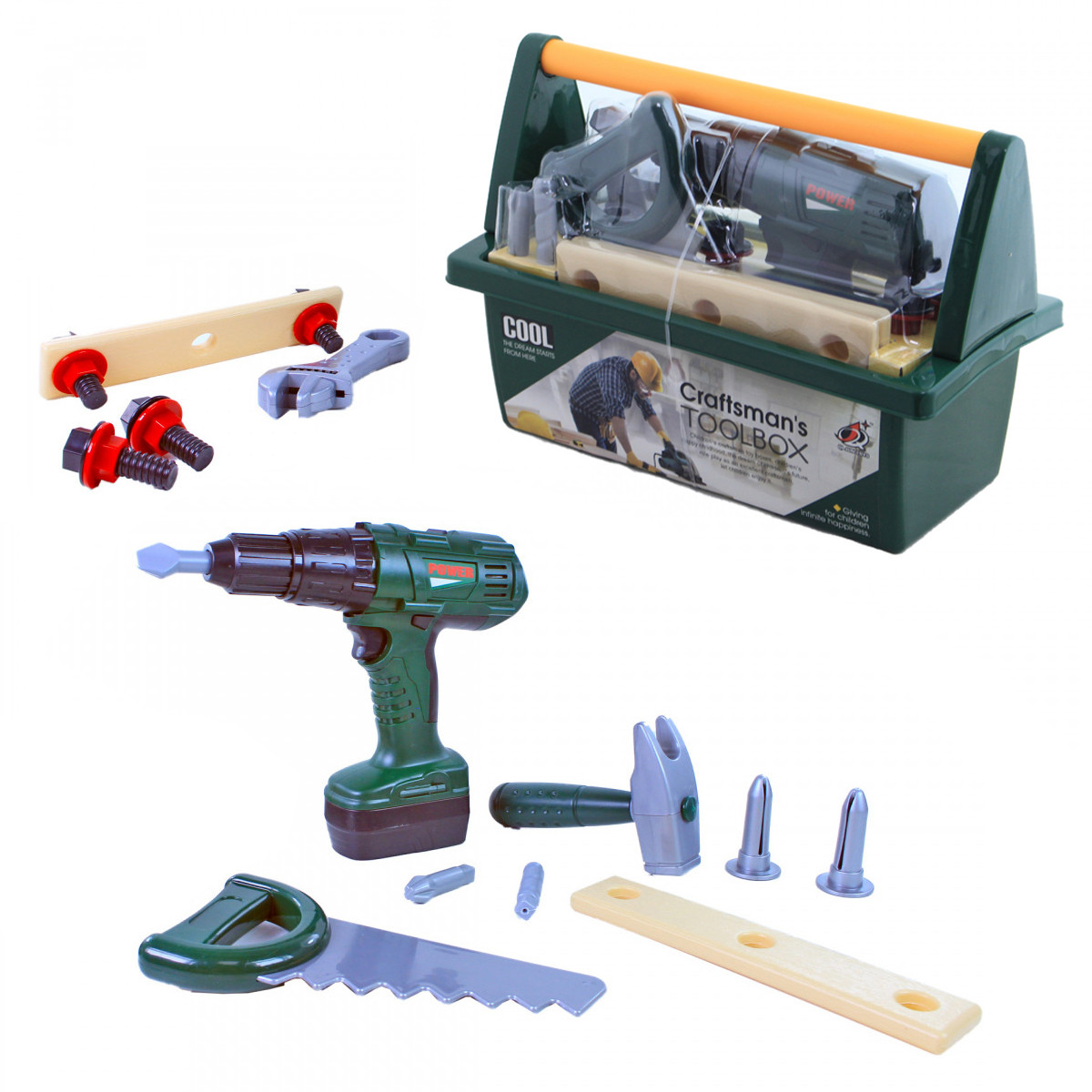 Tool case with cordless drill