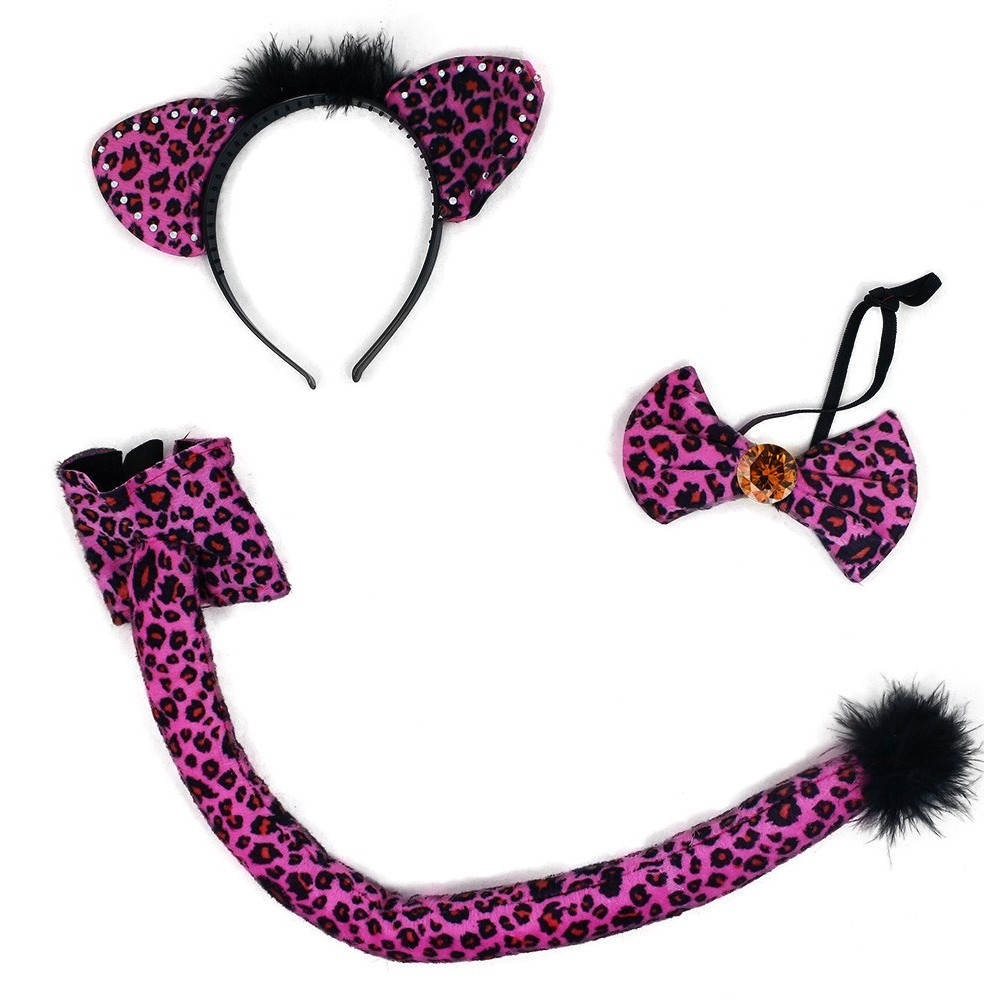 the set cat w/ tail, headband, bow tie
