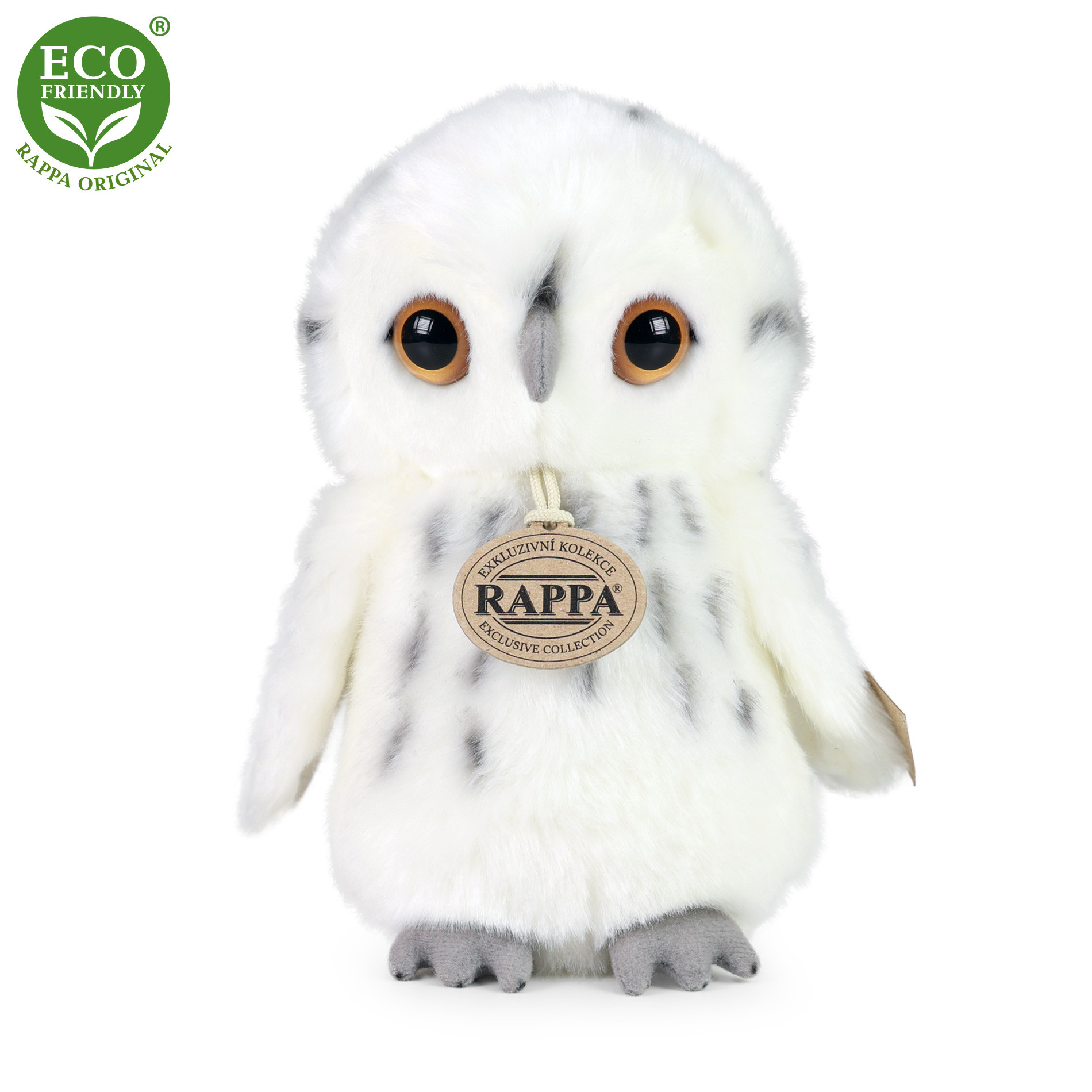 Plush white owl 18 cm ECO-FRIENDLY
