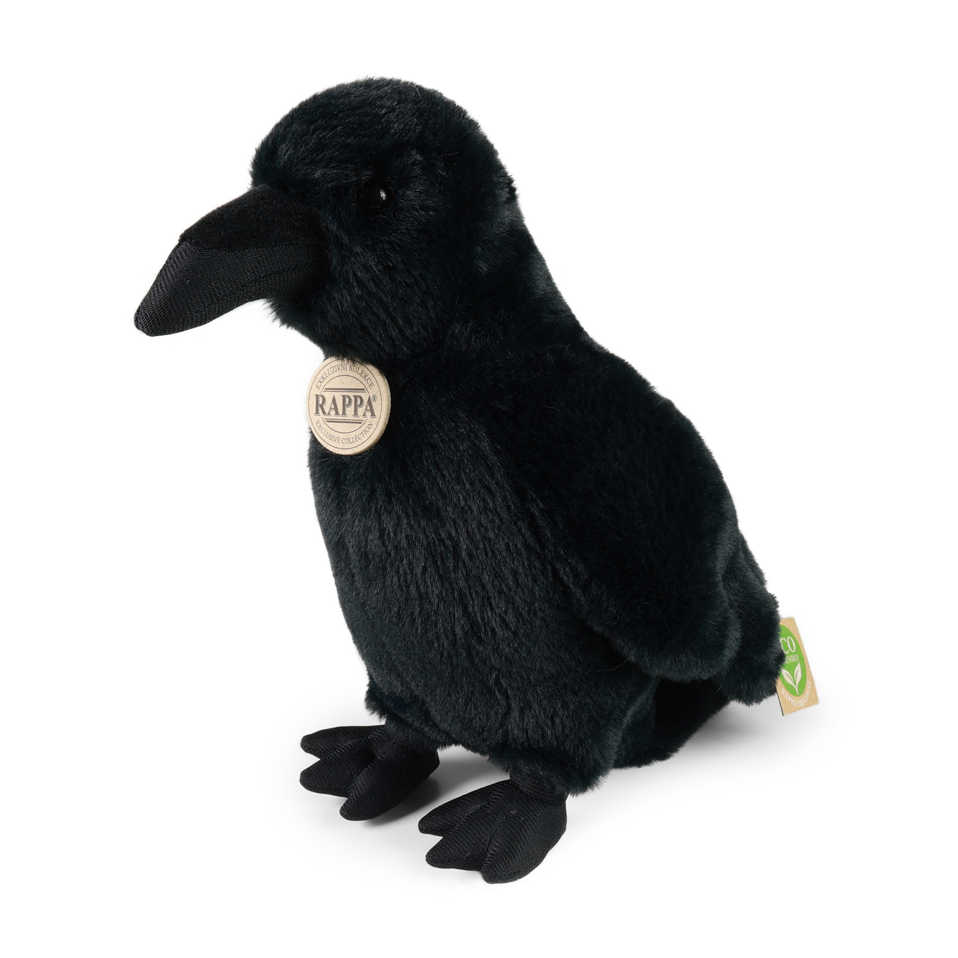 Plush black crow 25 cm ECO-FRIENDLY