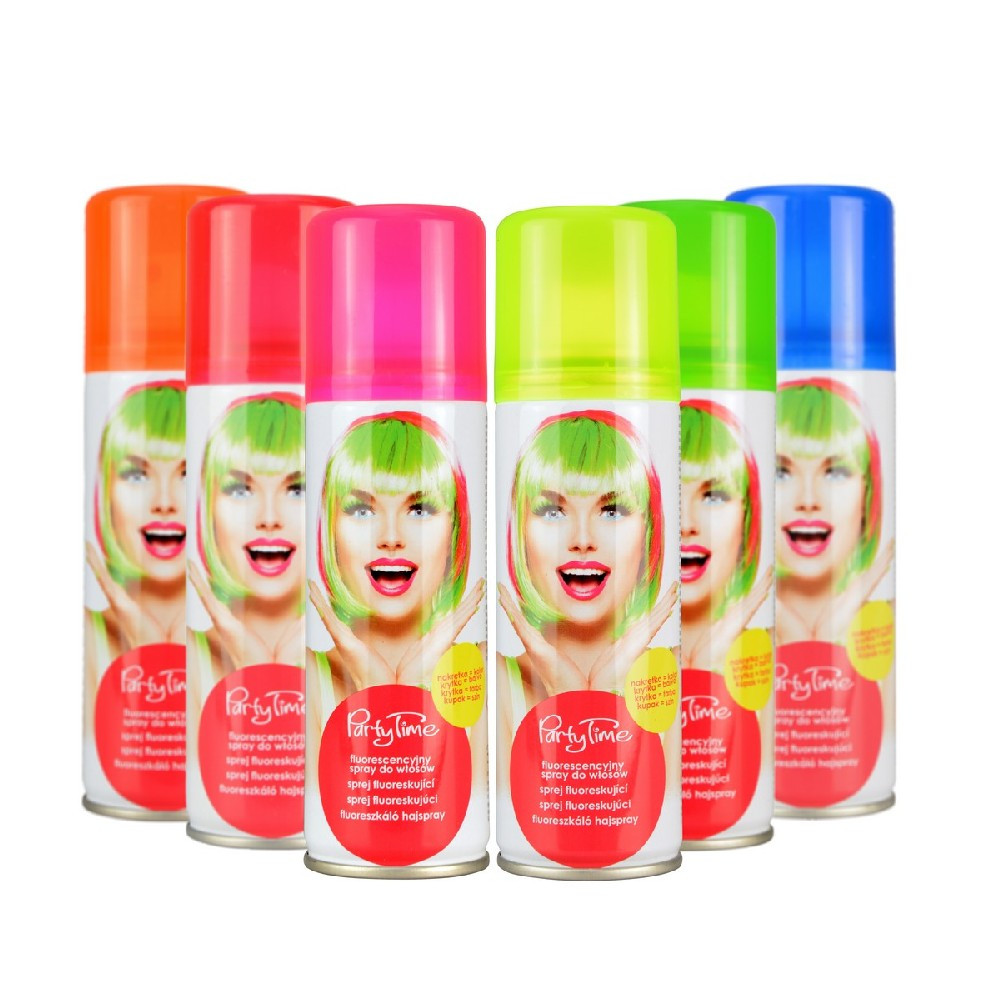 the hair spray fluorescing 4 colors