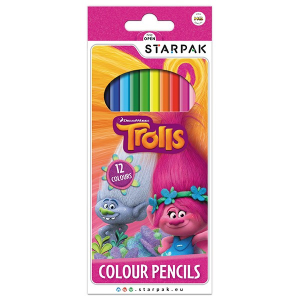 the Trolls crayons, 12 colours