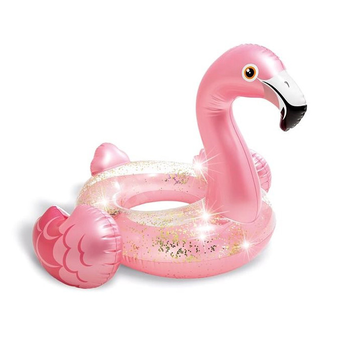 Infl. ring glitt. flamingo, 99x71x89cm
