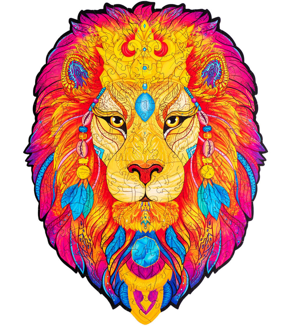 WOODEN COLOR PUZZLES - Mysterious lion