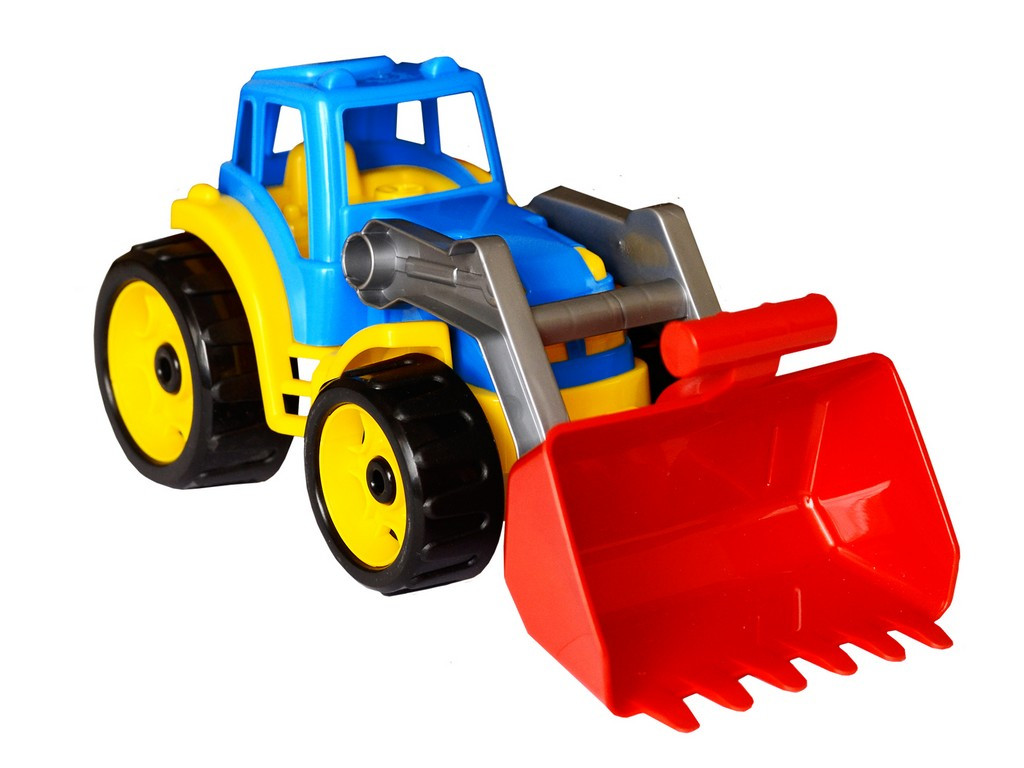 Plastic tractor with shovel 2 colours