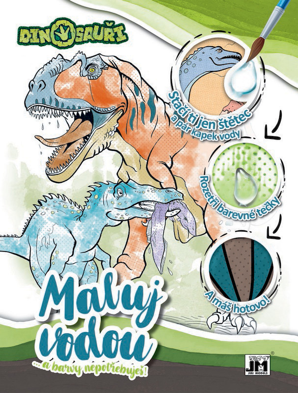 Coloring Book A4 Paint Water Dinosaurs