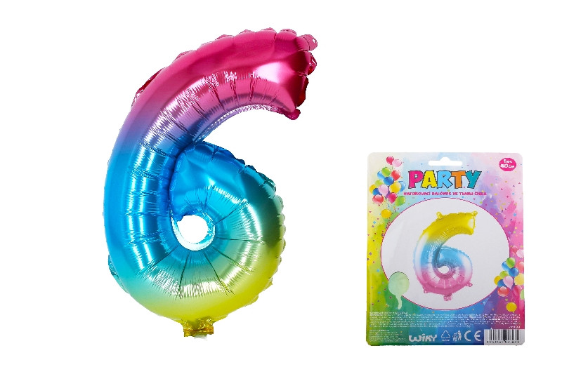 Inflatable balloon-number 6 rainbow
