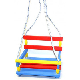 the wooden coloured swing