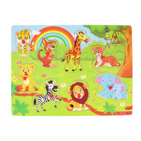 the Wooden zoo insertion puzzle