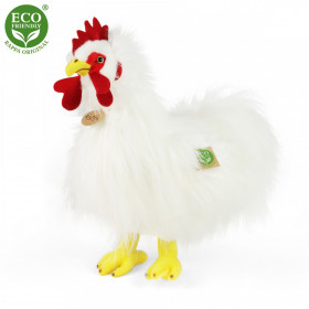 Plush white rooster 33 cm ECO-FRIENDLY