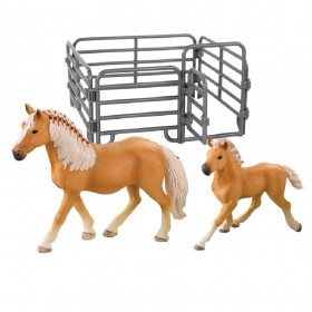 Horse set 2 pcs with fence