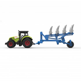 Plastic tractor with plowing siding