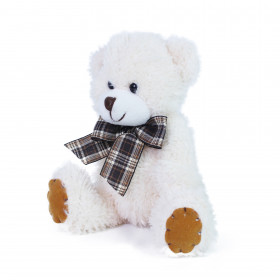 Teddy bear with ribbon beige 15 cm