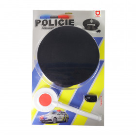 Set of police with clapper and whistle