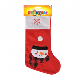 Red Christmas stocking with a snowman