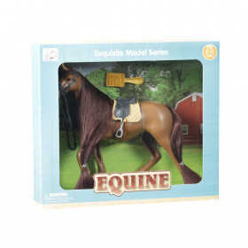 Brown plastic horse with comb