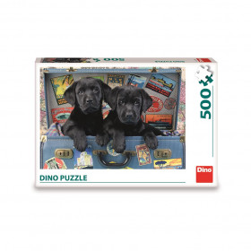 Puzzle 500 Puppies in a suitcase