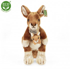 Plush kangaroo w/ cub 27cm ECO-FRIENDLY